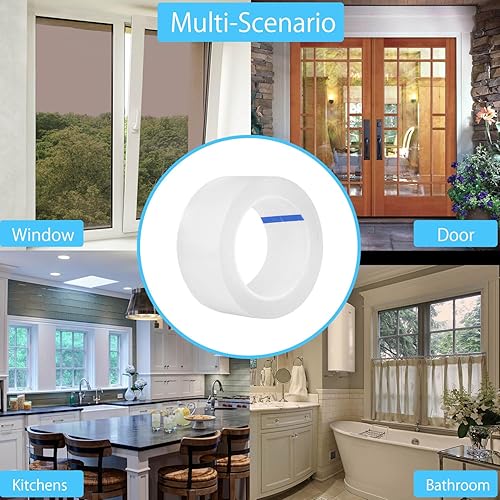 Miniatura 5 de Cinta de sellado transparente para ventanas, cinta aislante para puertas, huecos de aislamiento de corrientes de aire, nano cinta adhesiva sin
