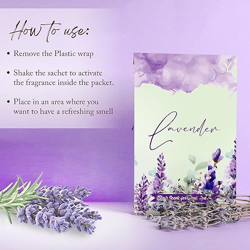 Miniatura 3 de Gayo Paquete de 6 sobres de fragancia para el hogar de lavanda para espacios pequeños, paquetes perfumados de larga duración para cajones y