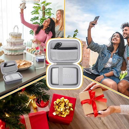 Miniatura 8 de co2CREA Estuche rígido de repuesto para impresora Fujifilm Instax Mini Link 3 2 1 (funda blanca ceniza + interior blanco)