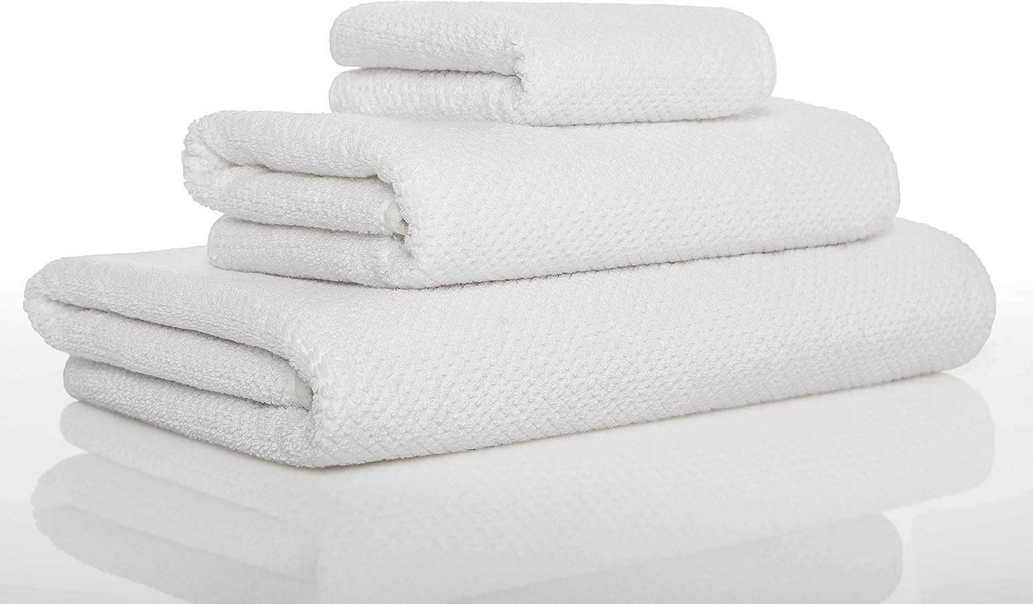 Graccioza Bee Waffle Hand Towel 18" x 30" - 100% Egyptian Combed Cotton, 550 GSM - Elegant Waffle Pattern Towels for Bathroom - Super Absorbent and Quick Dry - Soft Bath Towel - White