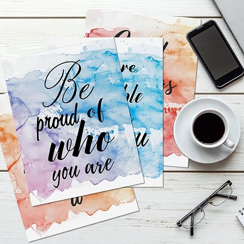 Miniatura 7 de Carpetas de archivo de motivación para oficina y escuela, carpetas de bolsillo con citas inspiradoras, carpetas de documentos con 2 bolsillos,