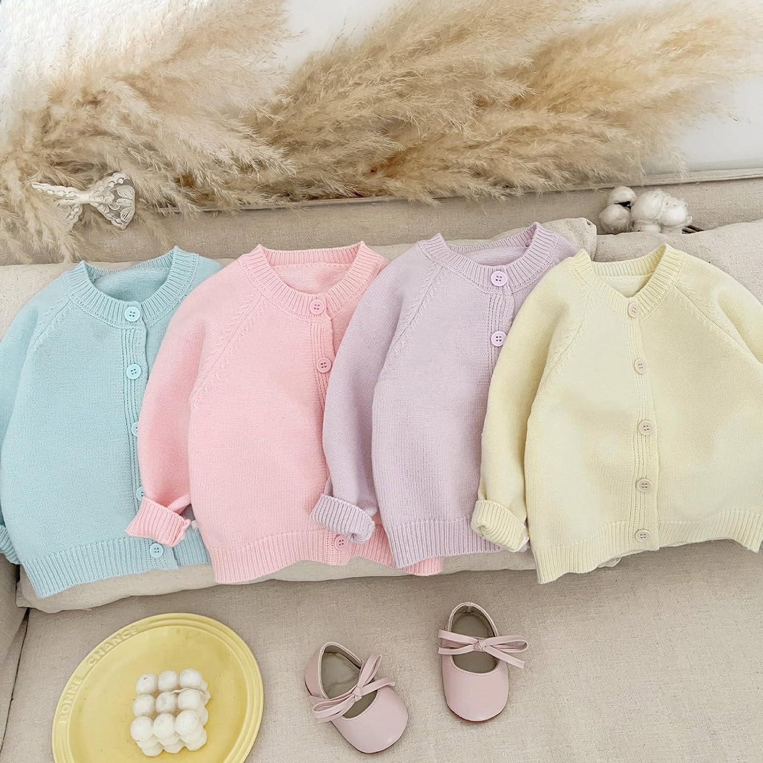 Newborn Baby Boy Girl Knit Sweater Cardigan Winter Warm Button Down Sweatshirt Classic Knit Cardigan Cute Infant Fall Sweater