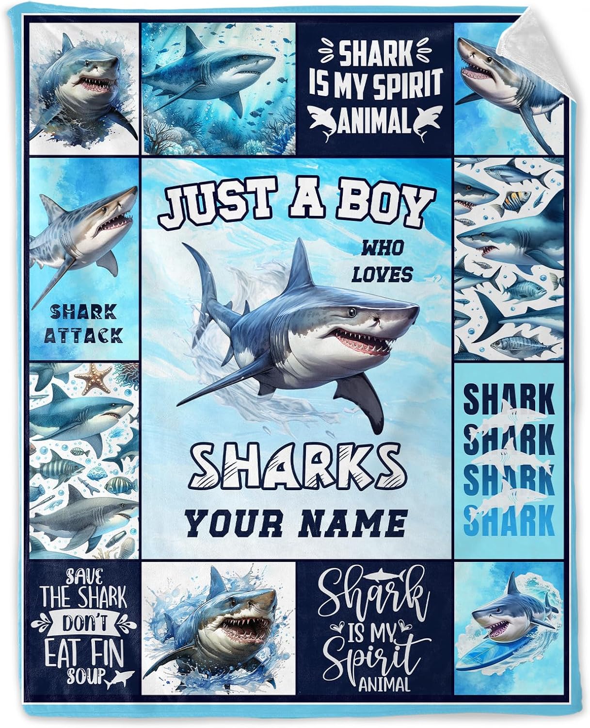 Shark Blanket for Adults - Soft, Warm Funny Shark Gifts for Men - 60 x 80 Inches Twin Size Blankets for Bed, Couch