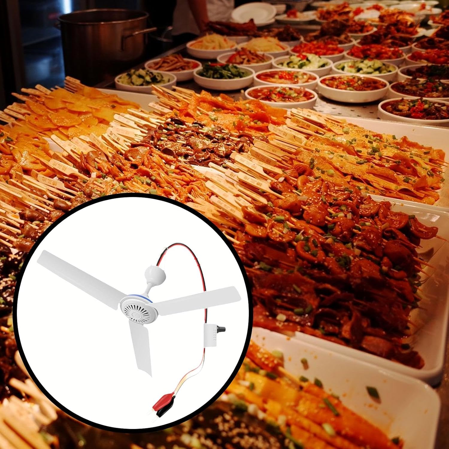 Mute Portable Ceiling Fan Camping Tent Hanging Fan for Camping RV Gazebo Bedroom, B