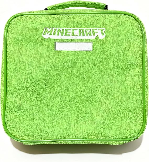 حقيبة غداء Minecraft Creeper 3D للأطفال للمدرسة - حقيبة طعام معزولة متينة لصناديق الغداء والوجبات الخفيفة + مقبض + سحاب لمحبي ألعاب Minecraft