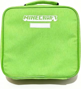 حقيبة غداء Minecraft Creeper 3D للأطفال للمدرسة - حقيبة طعام معزولة متينة لصناديق الغداء والوجبات الخفيفة + مقبض + سحاب لمحبي ألعاب Minecraft