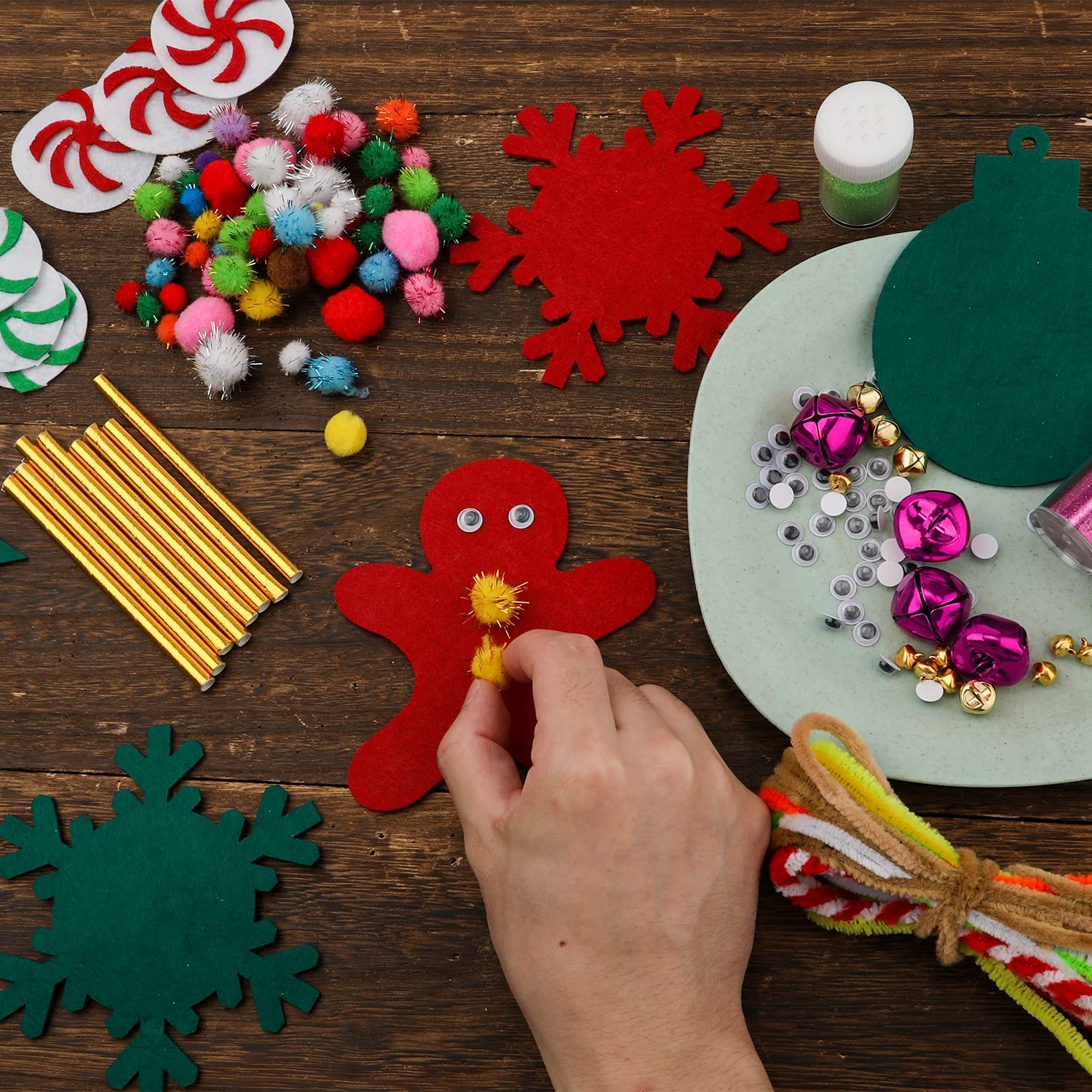 BIBITI 24 stuks knutselen kinderen Kerstmis, knutselset Kerstmis 3-8 jaar winter kerstdecoratie knutselsets voor kinderen DIY Crafts creatief cadeau