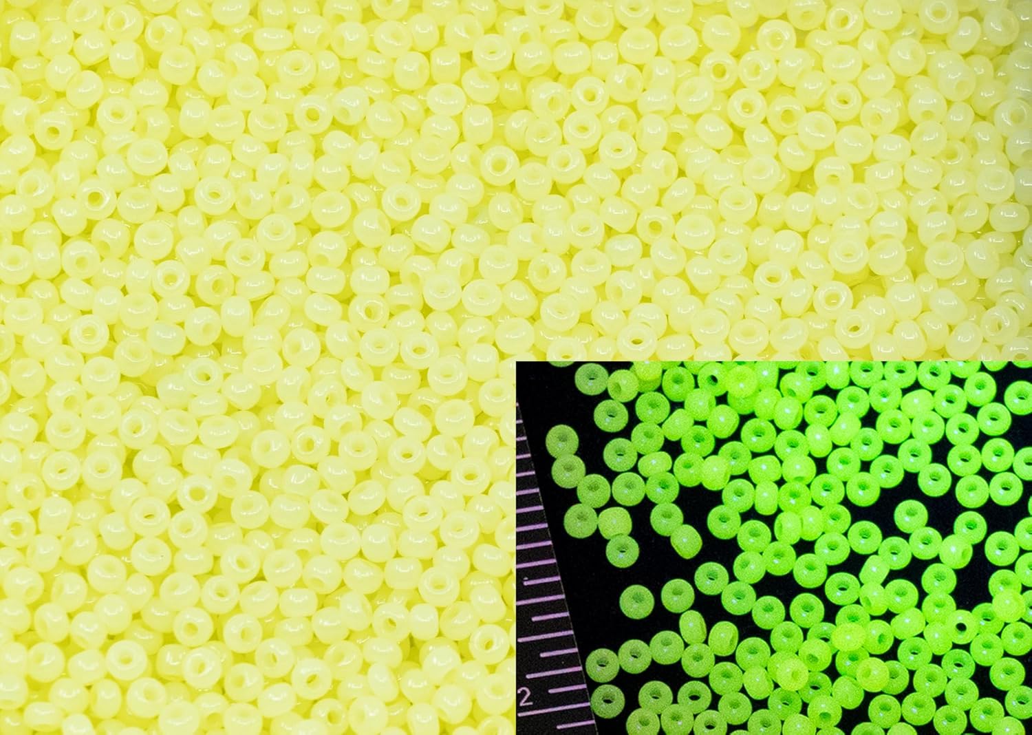 0.35oz (10g/680 Beads) Preciosa Ornela Seed Beads 9/0, Rocailles for Embroidery, Bracelets, DIY and Other Craft Projects Including Jewelry Making and Cloth Making, 82000 Opal Yellow Uranium