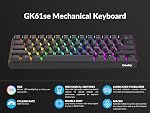 Geeky GK61 SE 60% | Clavier mécanique de jeu 61 Clés Multi Couleur RGB LED Backlit pour PC/Mac Gamer ANSI US American Layout (Noir, Argent à vitesse mécanique)