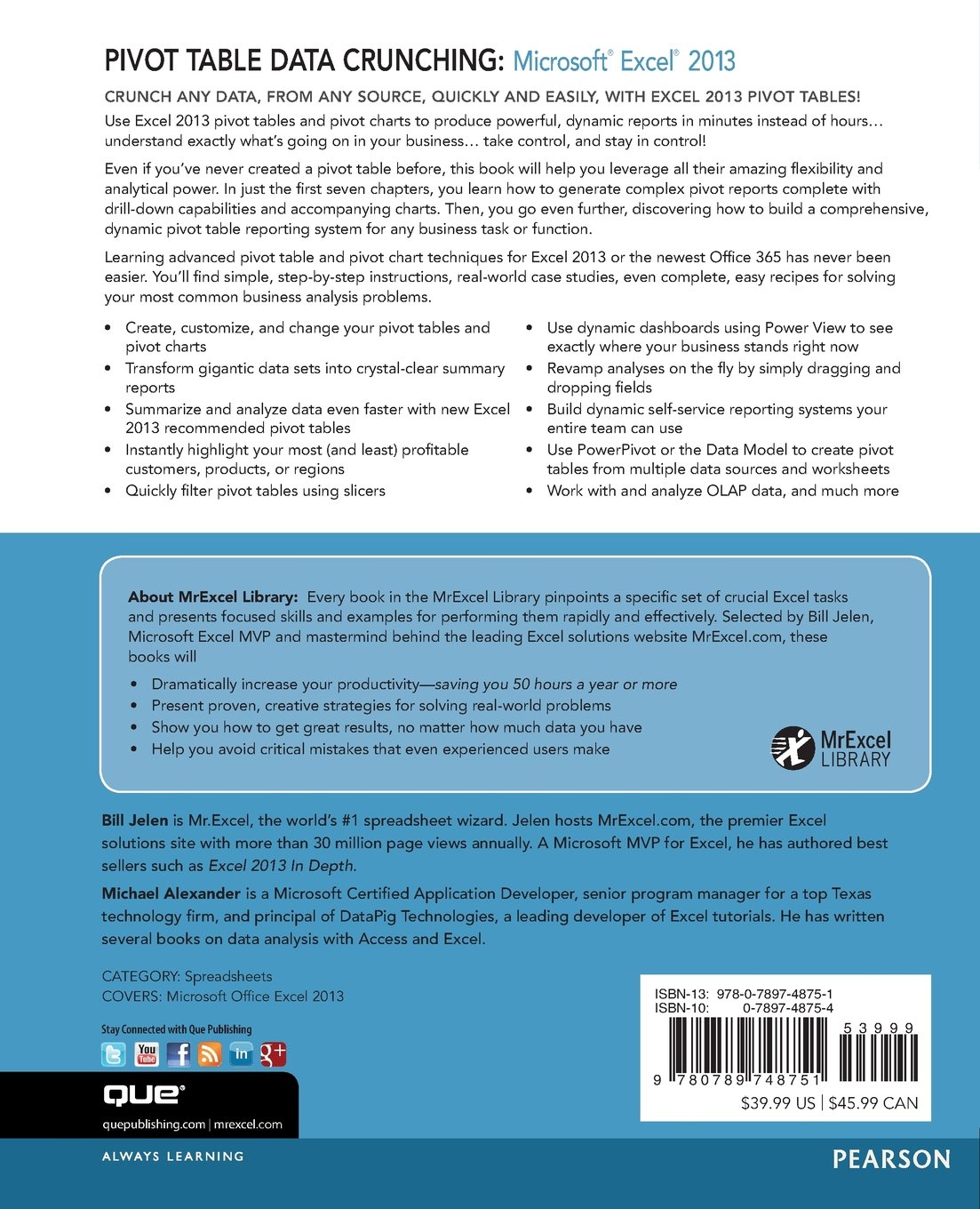 Excel 2013 Pivot Table Data Crunching (Mrexcel Library)