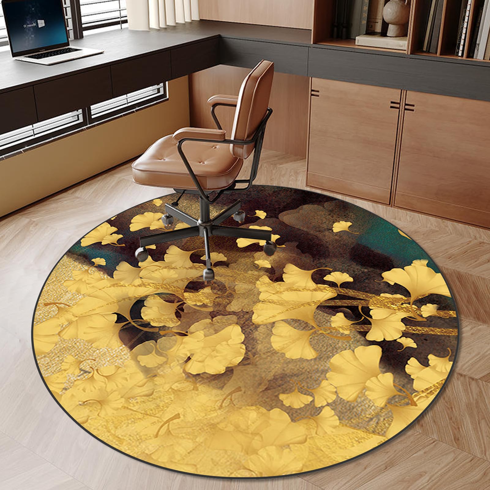 Ruxevnsy Heavy Duty Office Chair Mat for Hardwood Floor, Round Gaming Chair Mat, Carpet Floor Protector Chair Mat, Multi-Purpose Low Pile Desk Chair Mats for Home, Rolling Chair Glides Easily 150 cm