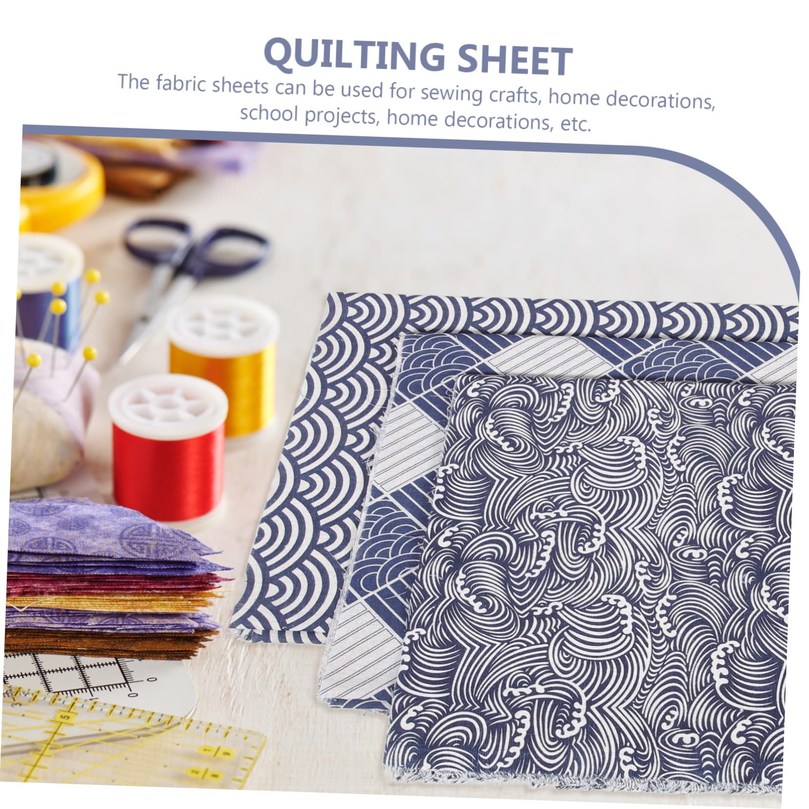Tessuto Patchwork in Lino Cotone 3 Fogli per Cucito Creativo