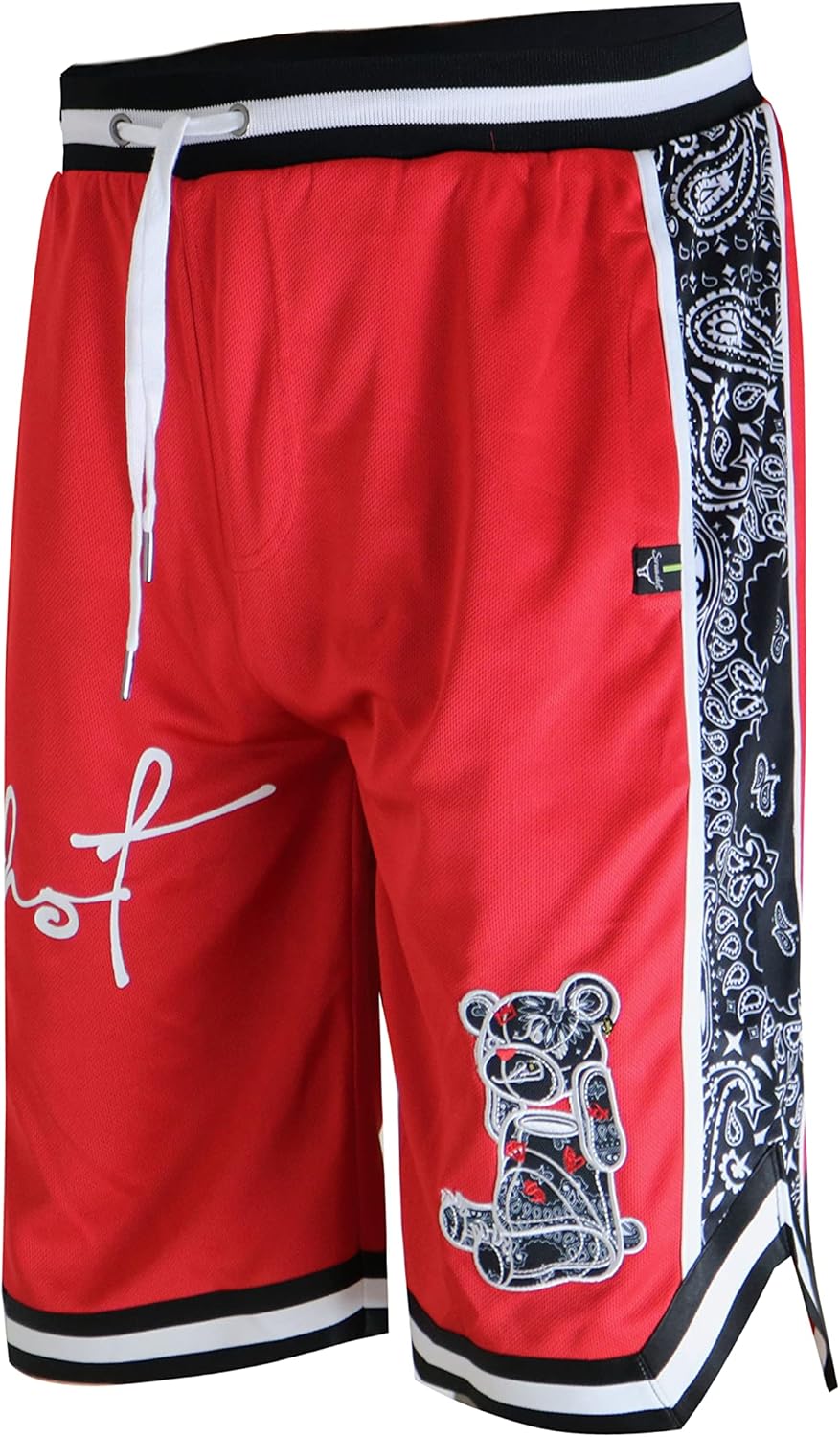 SCREENSHOT Mens Premium Urban Sreetwear Fashion Basketball Mesh Shorts - Athletic Sports Team Color 11" Inseam Jersey Shorts
