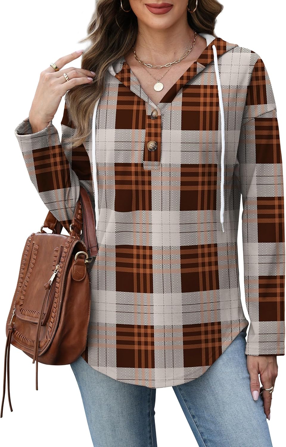RUMIA Womens Tops V Neck Sweatshirt for Women Pullover Fall Outfits Loose image 2