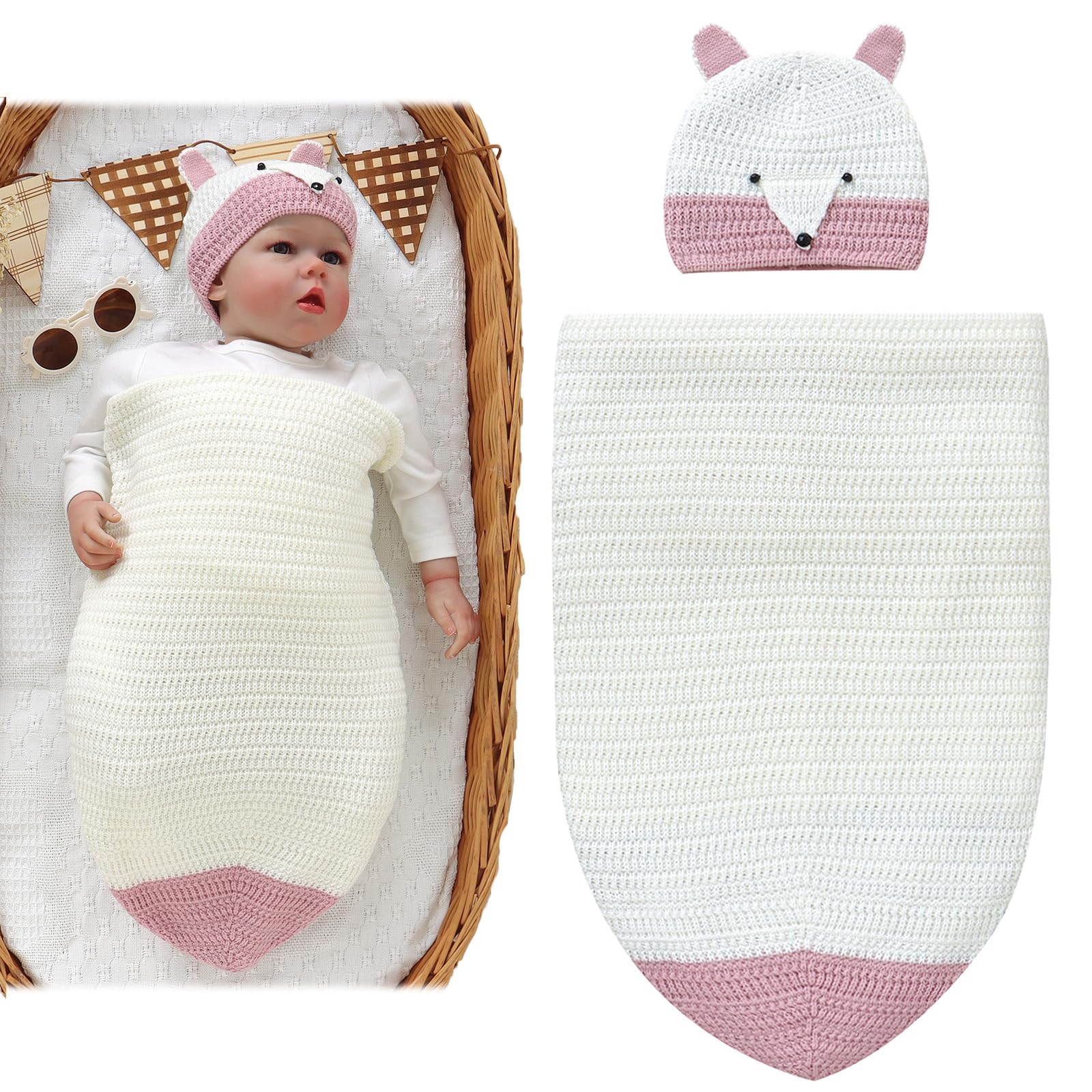 Coperta Swaddle Neonato Con Cappuccio | Sacco Nanna Per 0-6 Mesi | In Cotone Morbido | Colore Blu