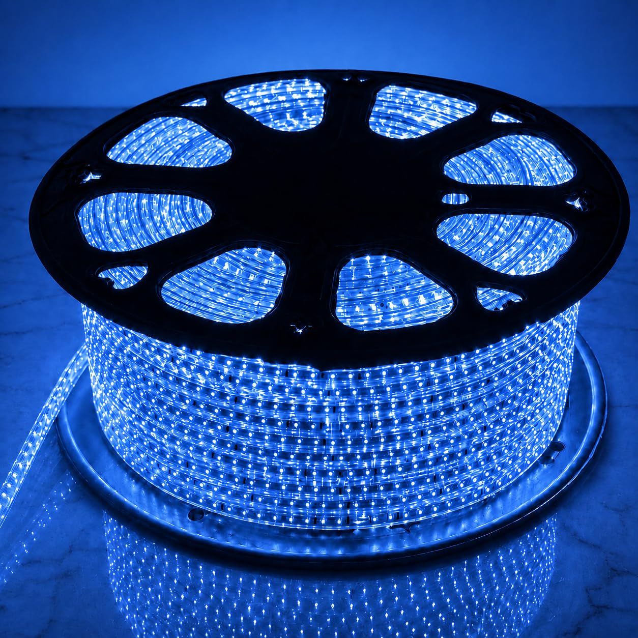 COXO 50 Meters Rope Light Blue Super Bright Premium Quality LED Rope Light for Decoration – Waterproof Cove Light for Ceiling, Home Decor, LED Pipe Light IP65 1 Year Warranty (50 Meters + 5 Adapter)-image-18