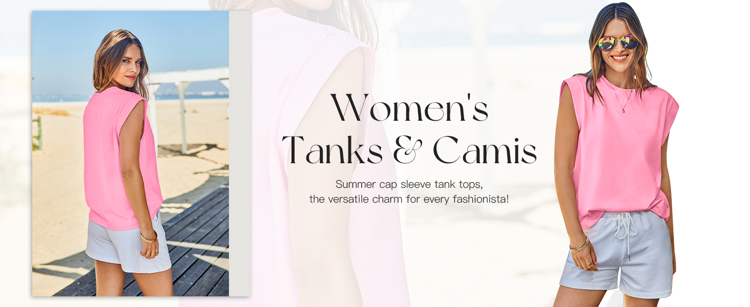 Tankaneo Women's Cap Sleeve Tank Top - Loose Fit Basic Cotton Tee For Summer 2025