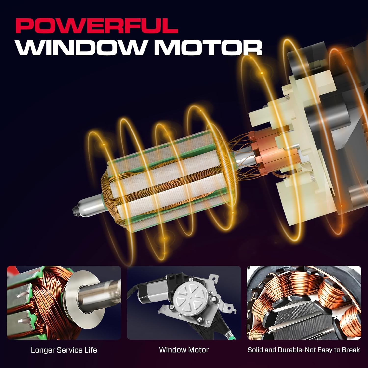 Front Driver Side Power Window Regulator with Motor (2 Pins) Fit for 2003-2014 Ford E-150, 1992-2002 E-250 Econoline, E-350 E-450 E-550 Club Wagon Super Duty, 741-586