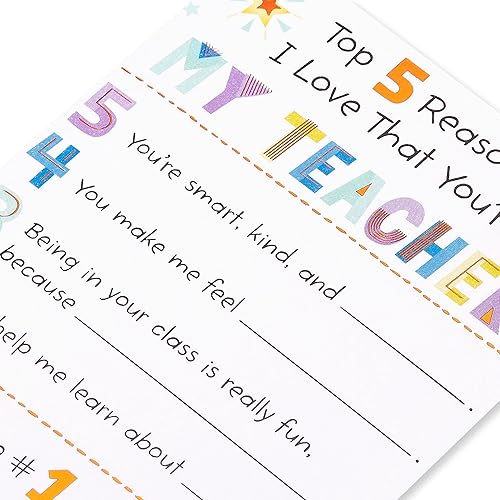 Miniatura 5 de American Greetings Rellena la tarjeta de agradecimiento en blanco para profesores (el mejor maestro!)