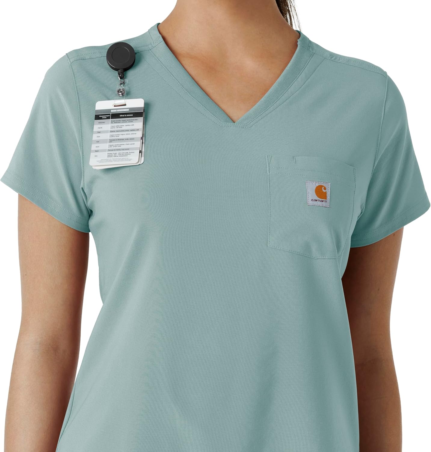 Carhartt Force Cross-Flex Women's Tuck-in Scrub Top - Summer Blue, 3X - Image 7
