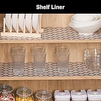 Vista 2 de Cooyes - Forro para estantes, revestimiento no adhesivo para cajones y gabinetes, papel EVA lavable a prueba de aceite para gabinetes de cocina