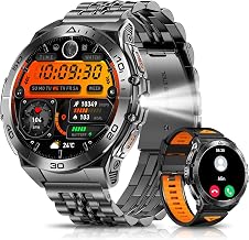 PODOEIL 1.6" AMOLED Men’s Smart Watch with Bluetooth Calls, 15-Day Battery Life, IP68 Waterproof, Built-in Flashlight, 11...