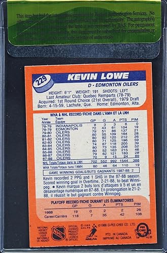 Miniatura 2 de Oilers Kevin Lowe Signed 1988 O-PEE-CHEE #229 Card BAS #11324 - Autographed Hockey Cards