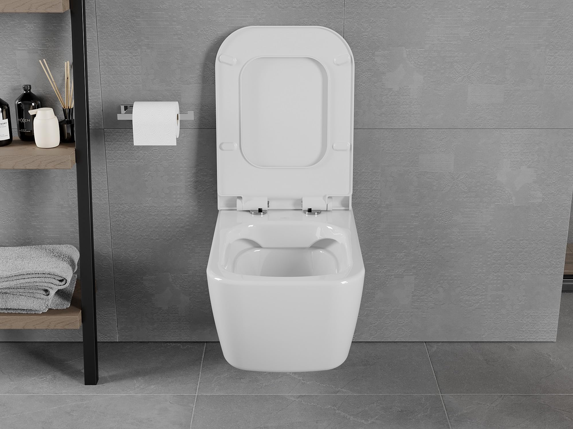 Mexen Elis Rimless WC con sedile Slim Softclose in Duroplast bianco lucido