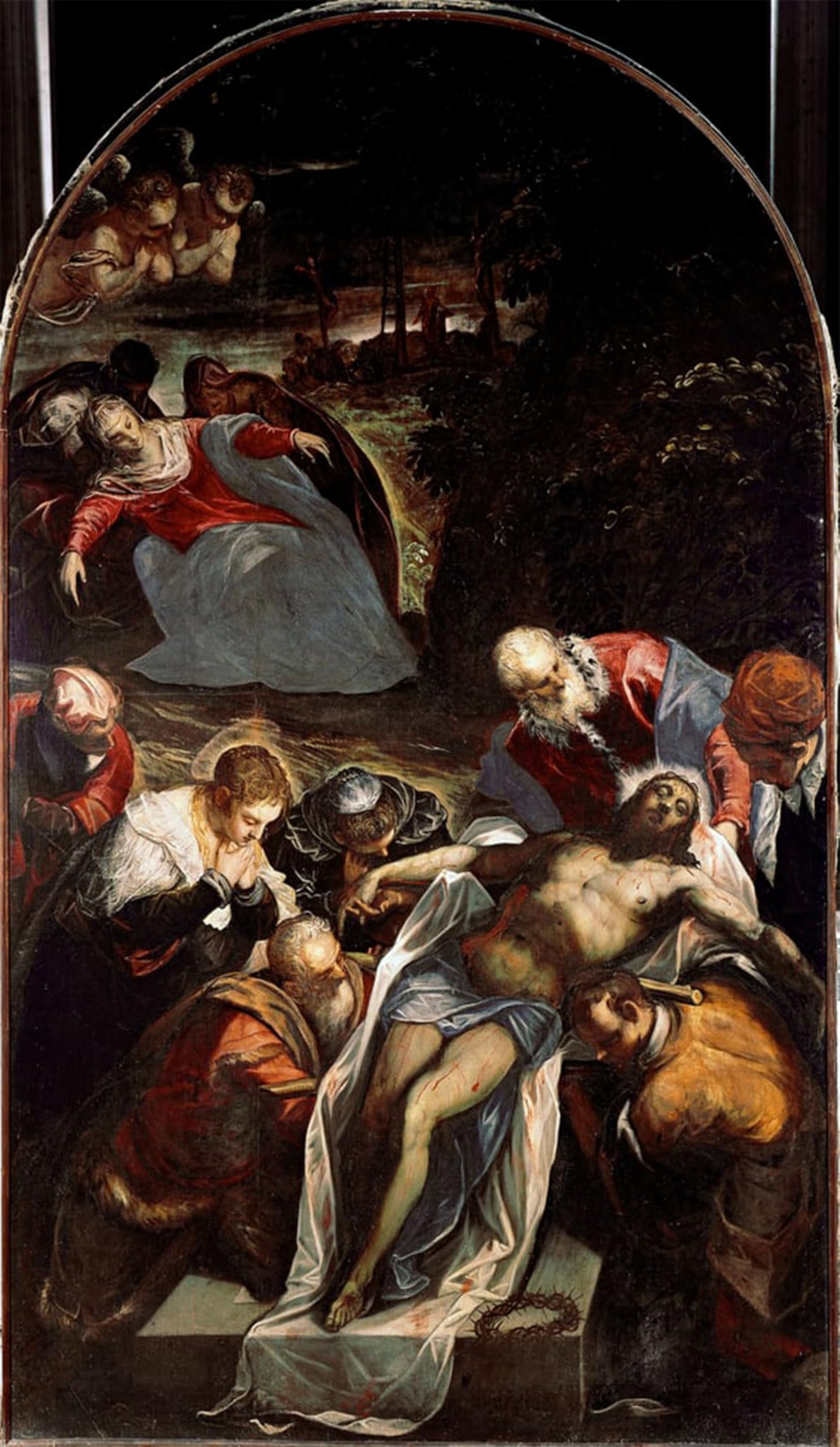 POSTERIIk Famous Animal Posters Vintage Picture the Tomb Among the Characters Surrounding the Body of Jesus Christ by Domenico Robusti Tintoretto Modern Wall Decor for Home Decor 60x90cm
