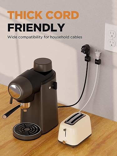 Miniatura 5 de Organizador de cables magnéticos, paquete de 8 unidades para organizar cables debajo del escritorio, clips magnéticos adhesivos para cables para el