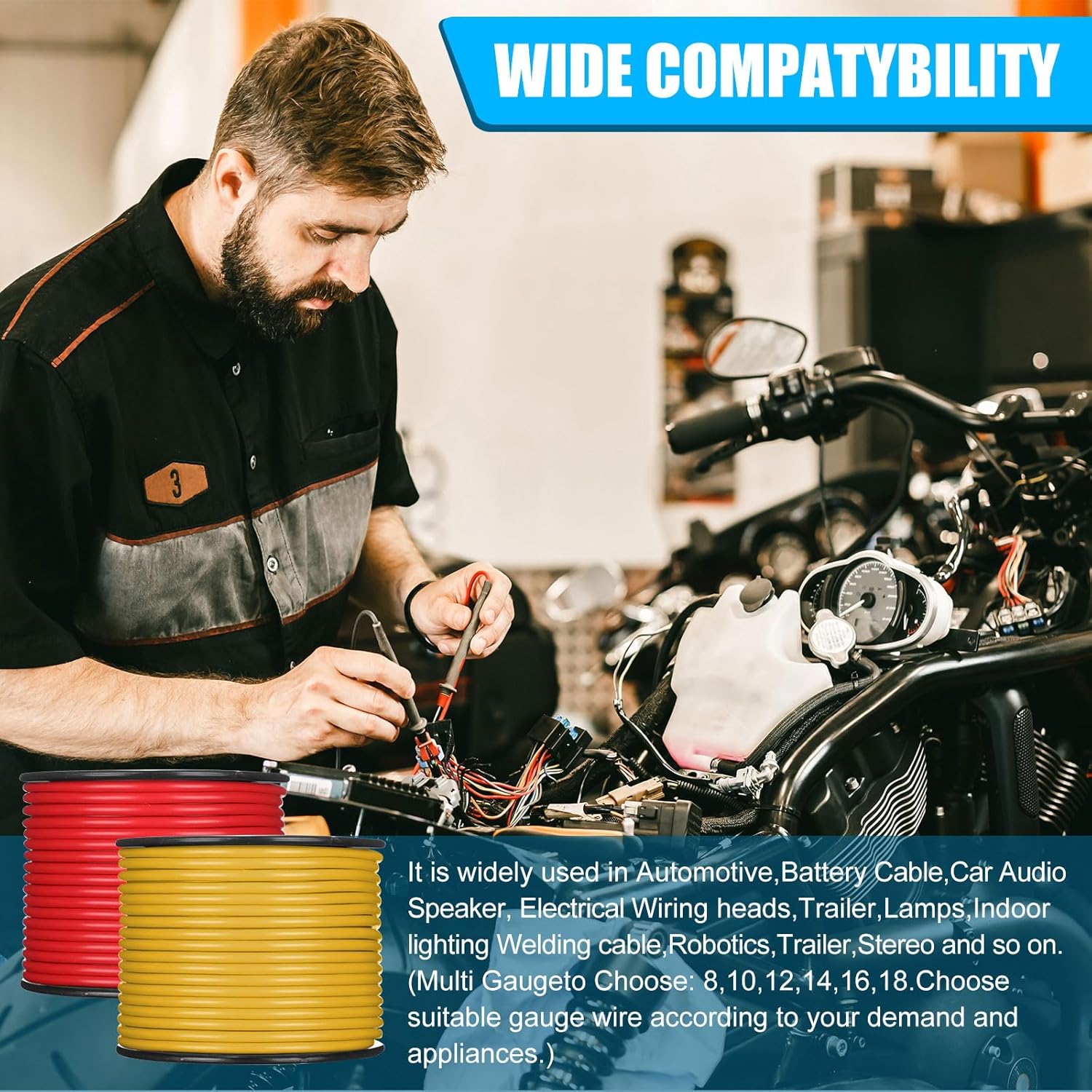 Gisafai 10 Pcs 14 Gauge Wire 150 ft Per Roll (1500 ft Total) Automotive Primary Wire Spools Copper Clad Aluminum Primary for 12v Automotive Harness Car Audio Video Wiring