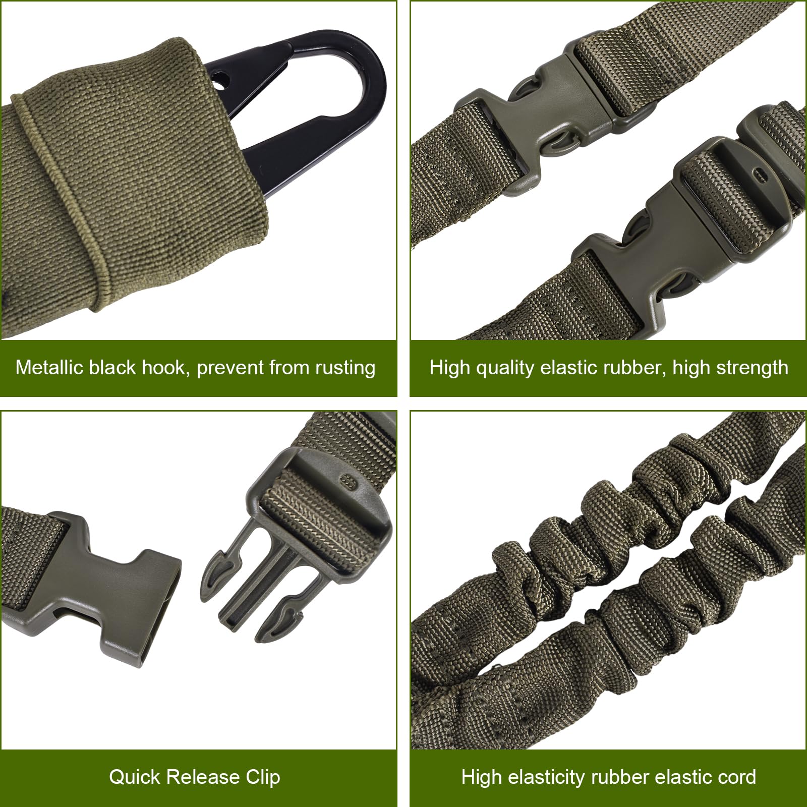 Cinghie Per Fucile Tattico, Airsoft Sling, Cinghia Per Fucile Caccia, Tactical Single Point Sling Regolazione Rapida Della Lunghezza Della Cinghia In Nylon, Con Gancio In Metallo, Per Sport All'aperto
