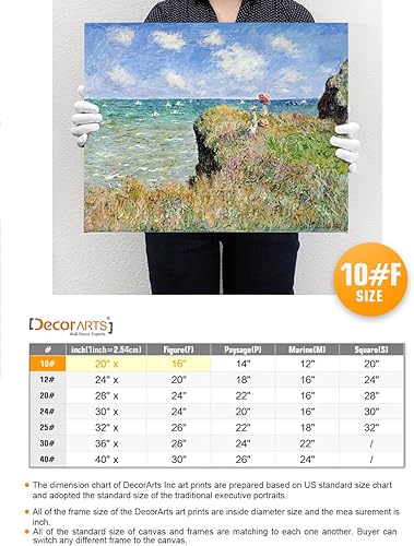 Miniatura 6 de Pinturas clásicas mundiales de Claude Monet Impresión giclée sobre lienzo alargado, pieza de galería para colgar y decorar el hogar, The CliffWalk