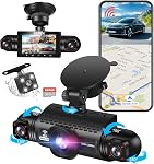 360 Vue des degrés 4 Chaîne Dash Cam 5G WiFi & Contrôle de l'application, GEMEK 2K Caméra avant et arrière intérieure, gauche et droite pour les voitures, libre 64GB TF Carte, G-sensor, vision nocturne