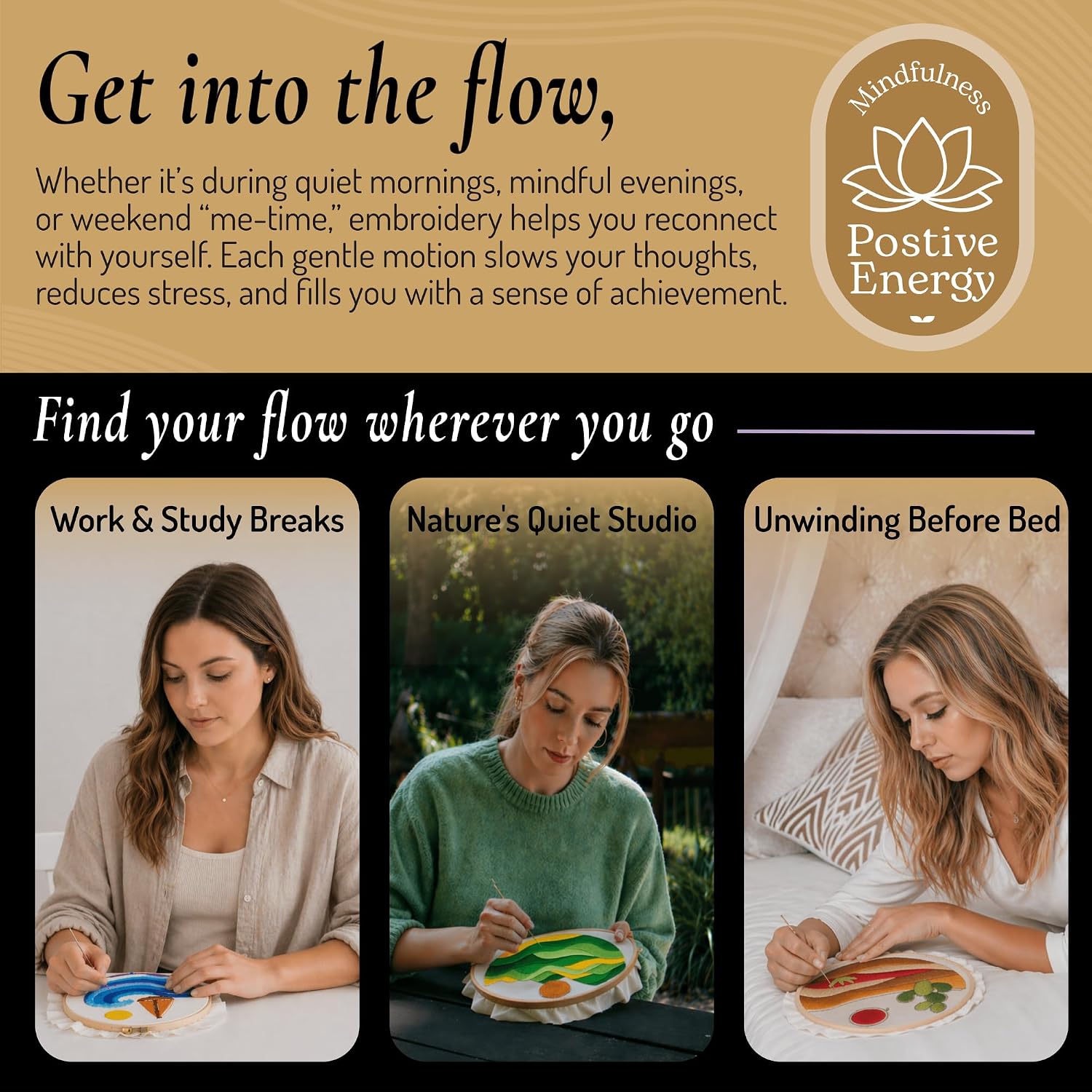 Unwynd Embroidery Kit Landscape for Adults and Beginners,Cross Stitch Craft