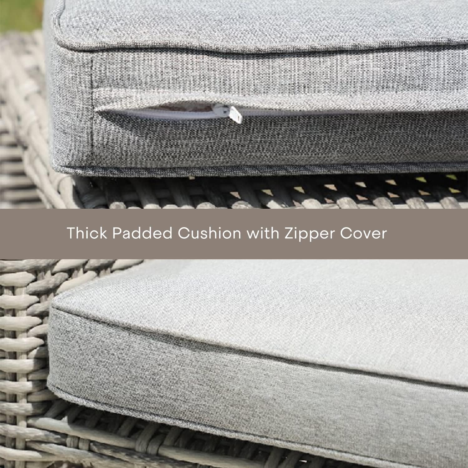 AcePRO 3-Piece Rattan Bistro Set Outdoor Patio with Grey Cushions, NO Assembly : Patio, Lawn & Garden