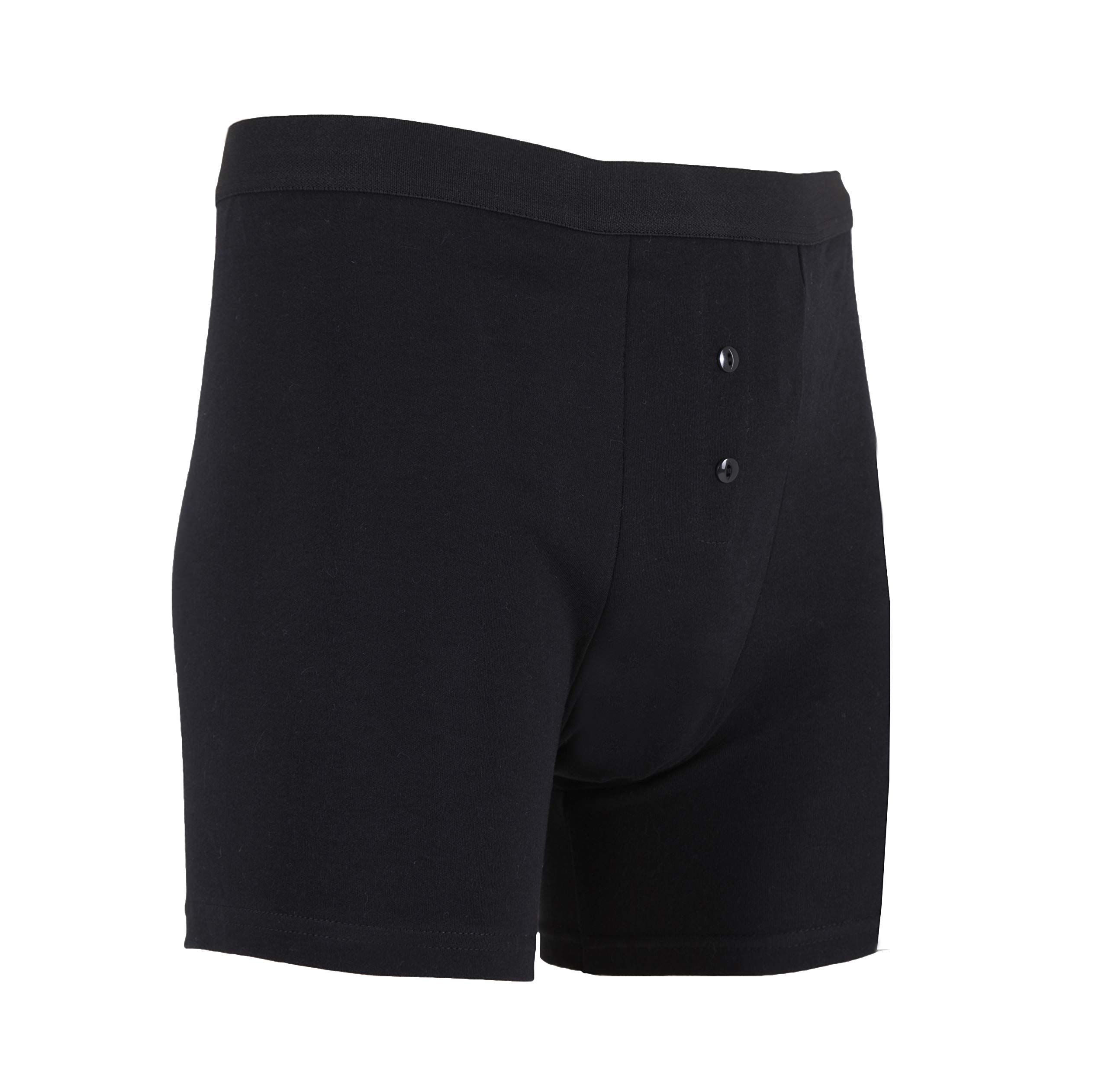 P&S Healthcare Ltd Mens Absorbent Boxer Short - ncontinence Boxer- Black and White- Washable/Reusable/Eco-Friendly - Black and White (XSMALL, BLACK)