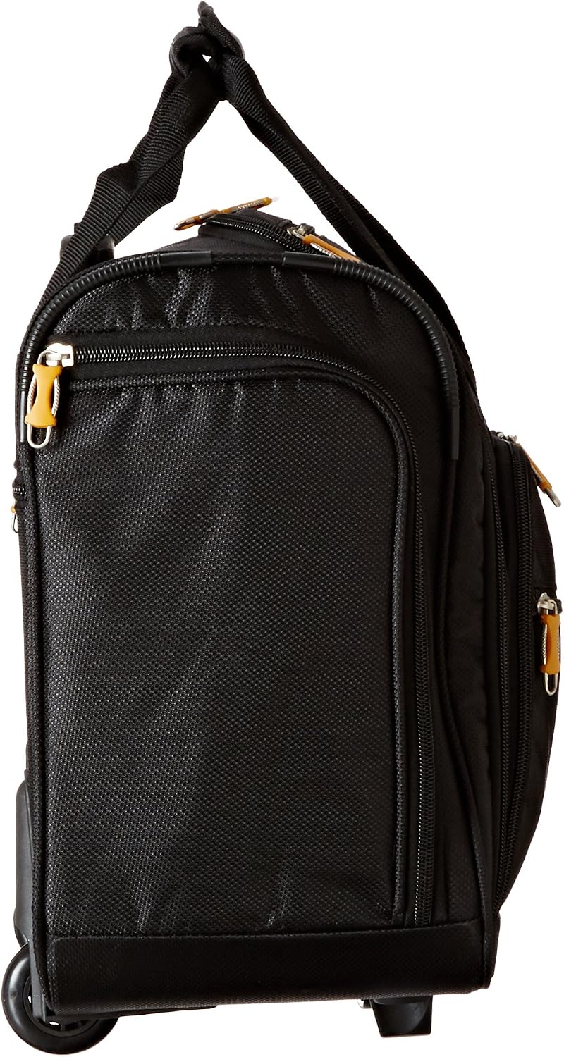 Lucas Cabin Luggage Collection - Small Lightweight 16 Inch Under Seat Bag - Garment Briefcase for Men & Women - Carry On Suitcase with 2- Rolling Spinner Wheels (Black)