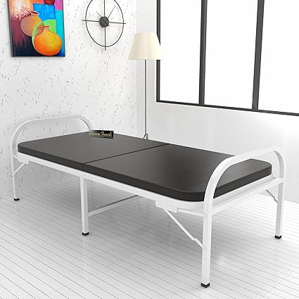 Honey Touch? Metal Folding Bed Single Size with Double Layer Mattress for Sleeping Guest Bed Easily Storable (Soft, 36in x 72in)