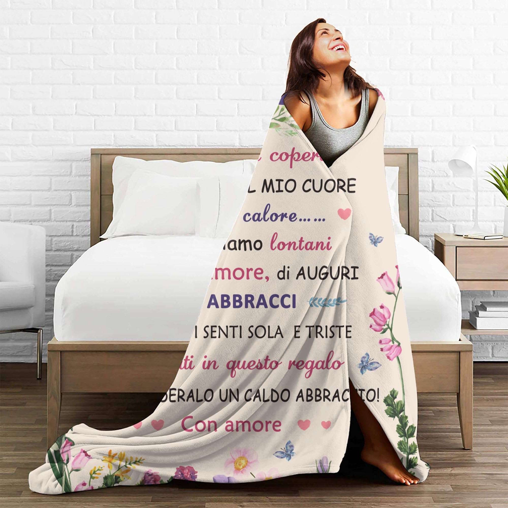 Coperta Regalo Per Nonna - Morbida Flanella Anti-pilling 127x152 Cm - Idea Per Compleanno, Natale, Festa Della Donna