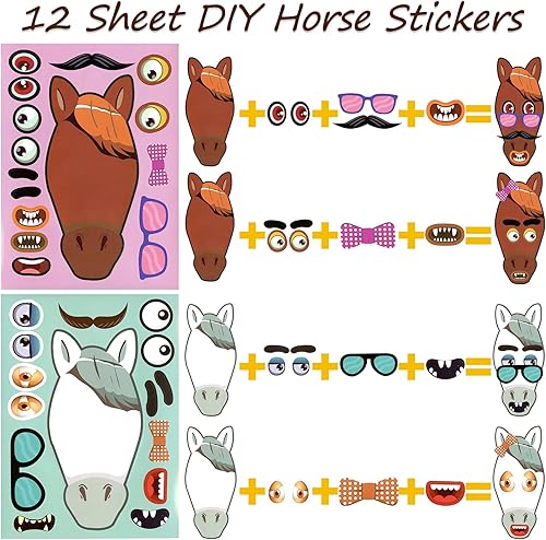 Miniatura 4 de Winrayk 110 piezas de suministros de fiesta de cumpleaños de caballo, bolsas de regalo no tejidas, mini figuritas para hacer tus propias