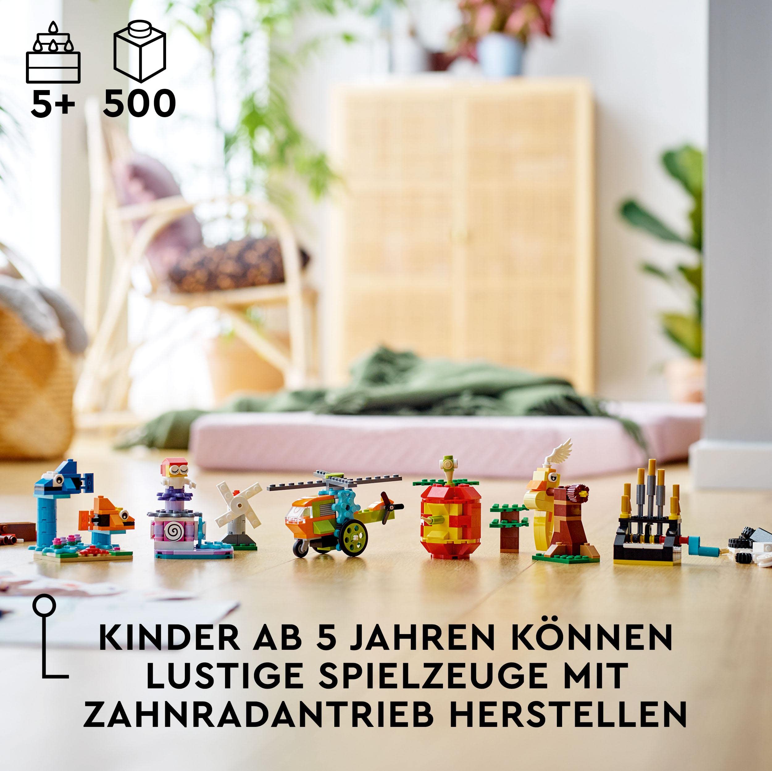 LEGO 11019 Classic Bausteine und Funktionen, Box Steinen für Hubschrauber und andere Konstruktionsspielzeuge