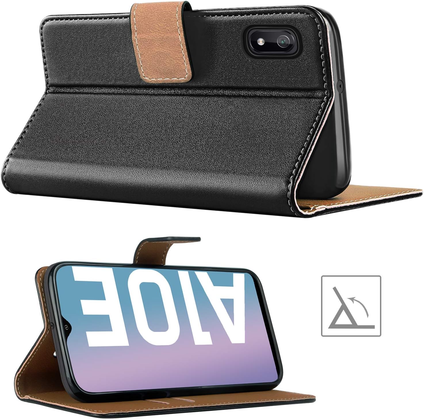 HOOMIL Samsung Galaxy A10E Wallet Case with Card Slots, Premium PU-Leather Flip Cover Compatible with Samsung Galaxy A10E, Black