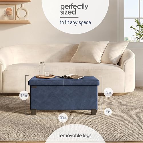 Miniatura 210 de Otomana plegable para dormitorio o sala de estar, con contenedores de almacenamiento, reposapiés para el extremo de la cama, soporta hasta 660 lb,