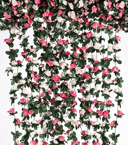 PONKING Flower Garland 8 Pcs x 8.2 ft Artificial Rose