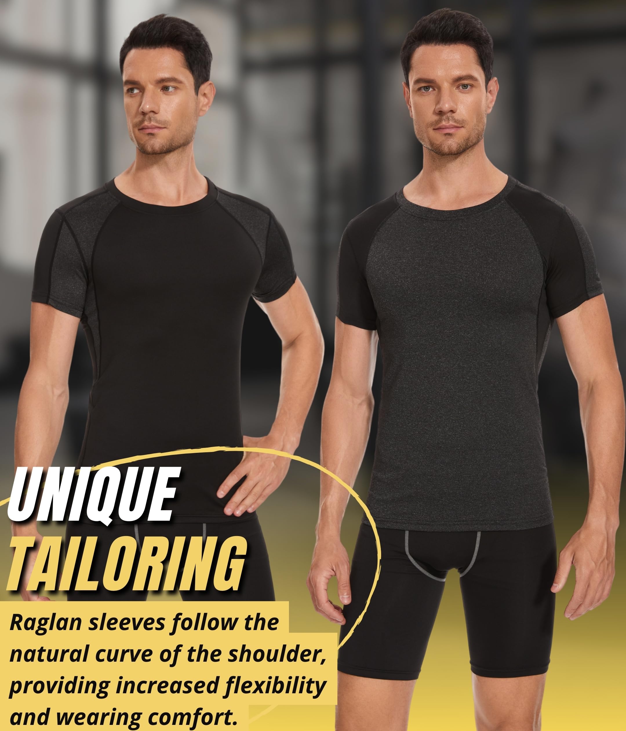 AMZSPORT Maglia a Manica Corta Compression da Uomo Sport Palestra