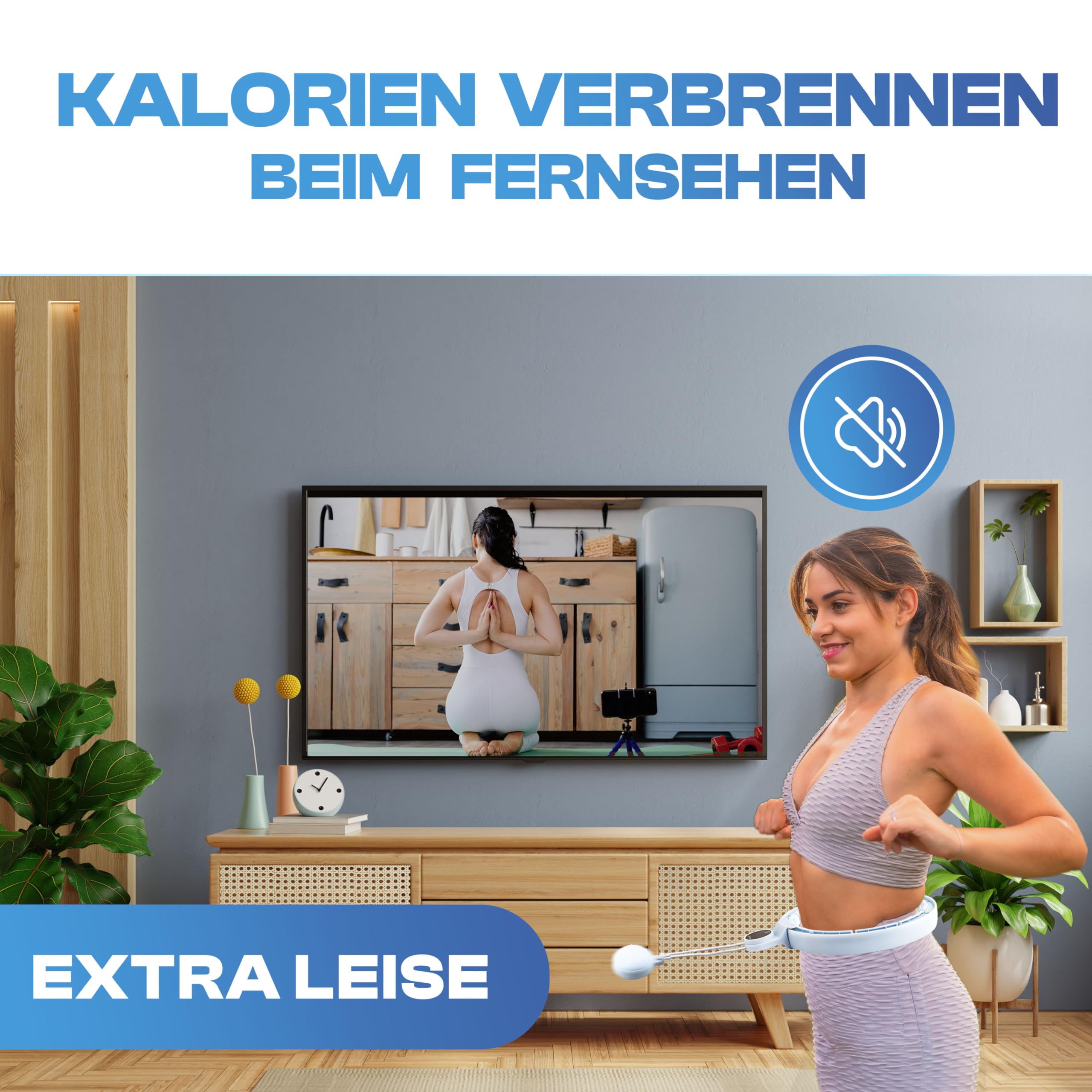 Wellrelaxx Smart Hula Hoop Testsieger leise und drehfreudig mit Zähler | Hula Hoop mit Gewicht Kugel | Hullahub Reifen zum Abnehmen für Training mit Spaß | Umfang 70-110cm