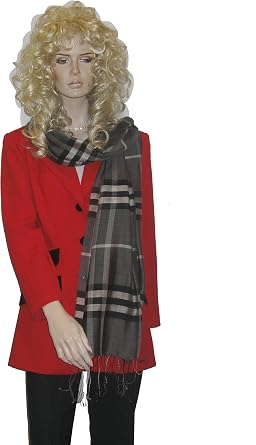 Cashmere Pashmina Group Scarf,Scarves,Shawl,Wrap,Stole in Check/Plaid Silk and Viscose