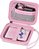 ALKOO Pink Digital Camera Case for KODAK PIXPRO FZ45, CAMKORY, VAHOIALD FHD 1080P - Protective Bag with SD Card Pocket & Wrist Strap