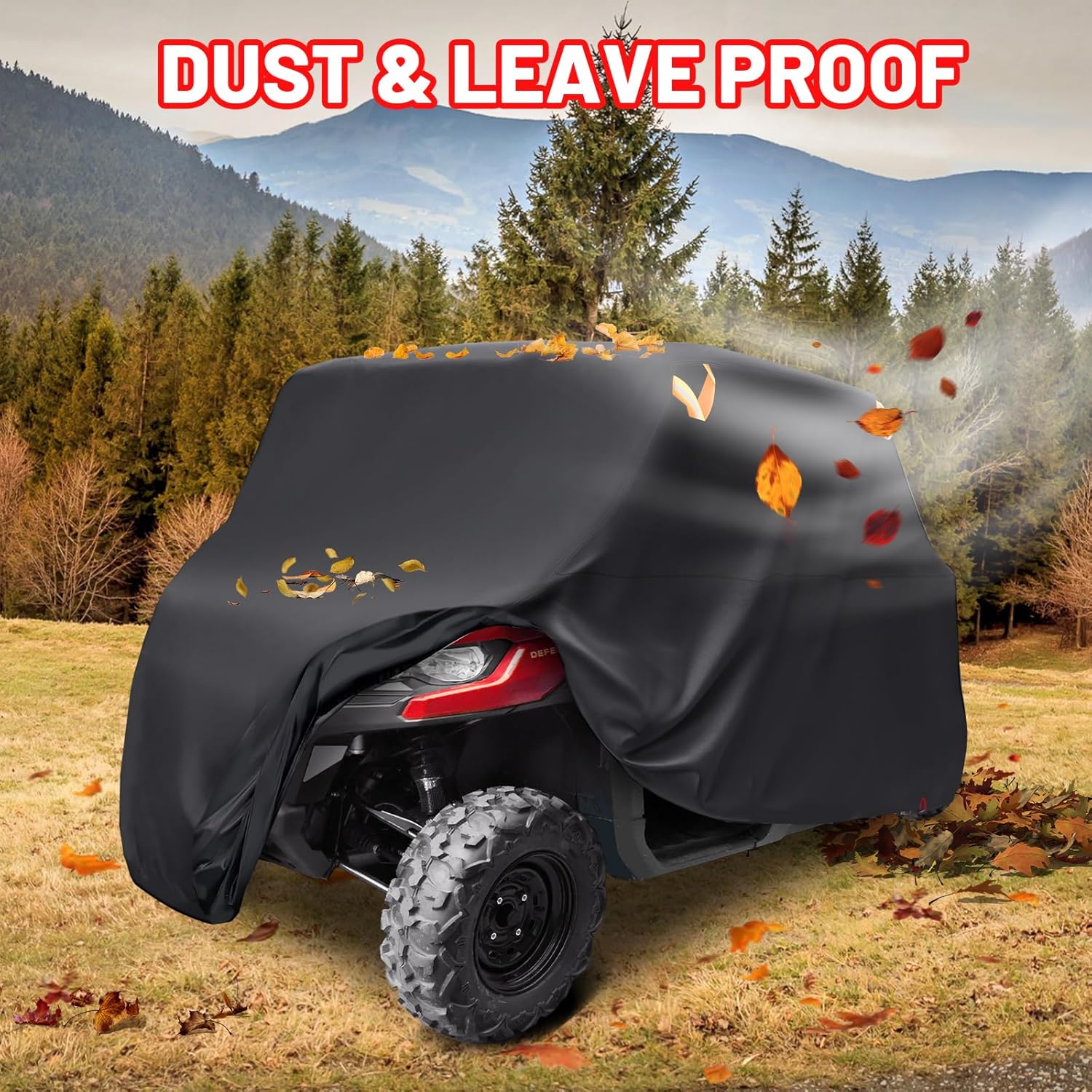 StarknightMT UTV Cover 4-6 Seater,Large 420D Waterproof Cover Compatible with Defender MAX PRO/Mule Pro/Ranger Crew/X3 MAX/RZR XP 4/Teryx4/Wildcat/Prowler/Viking/Gator XUV 590 with Reflective Strips